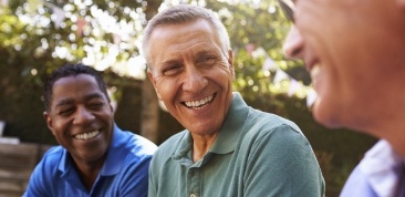 Smiling group of older adult friends