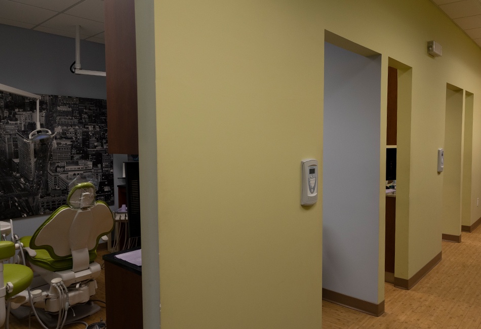 Hallway to dental treatment rooms