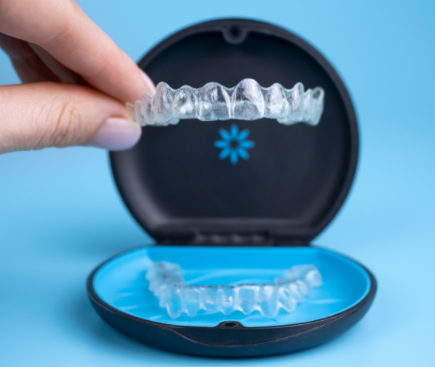 Invisalign clear aligner in container